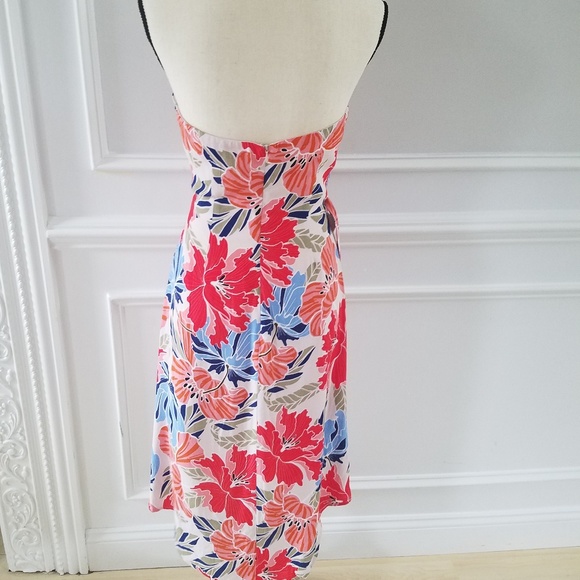 High low strapless floral wrap dress - Picture 7 of 8